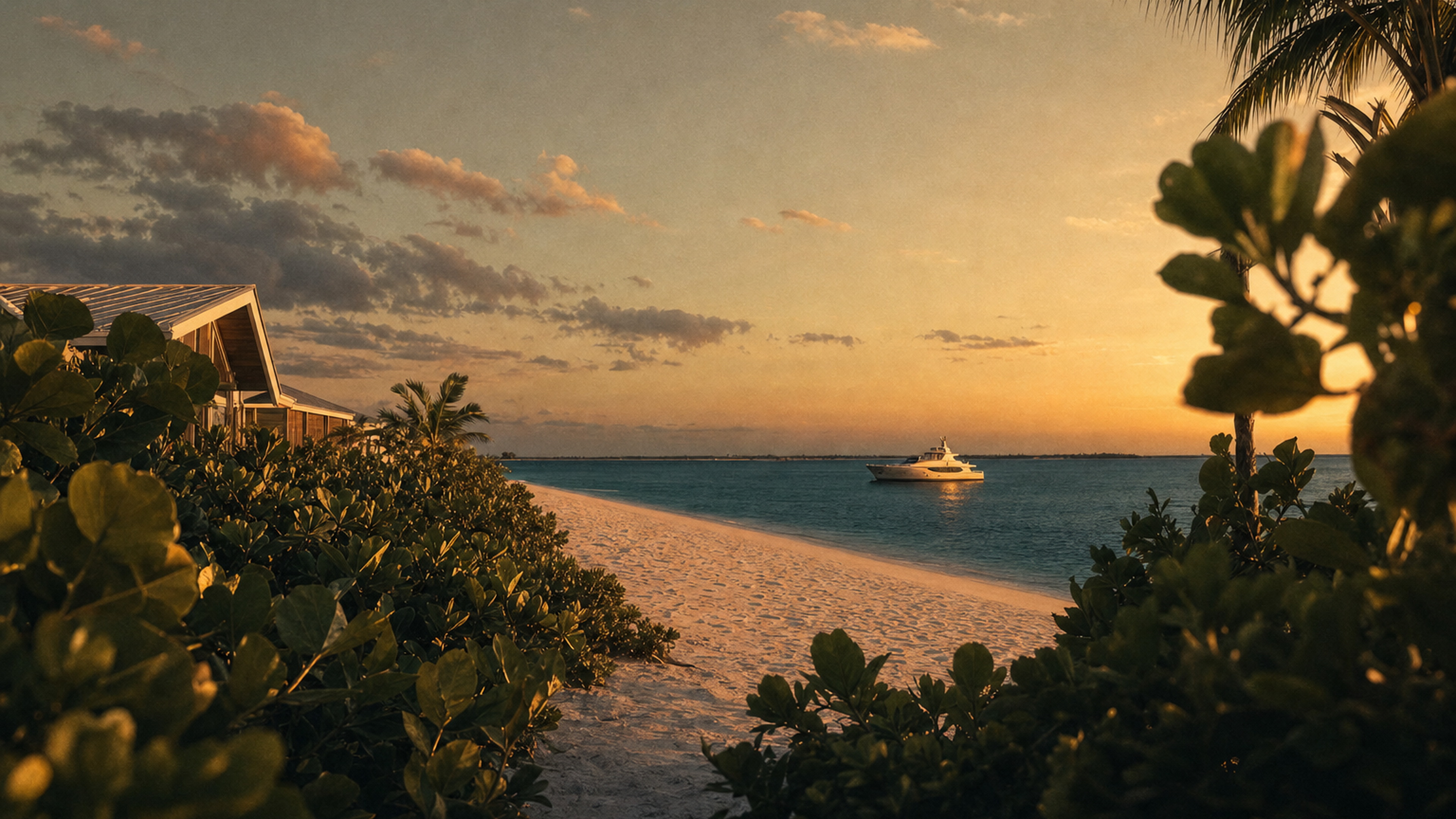 The estate coastline at the close of golden hour